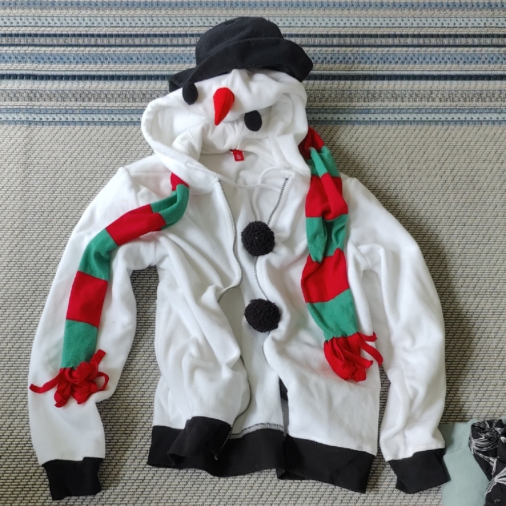 Festive Snowman Hoodie with Scarf